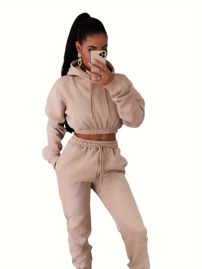 Casual Solid Two-piece Pants Set