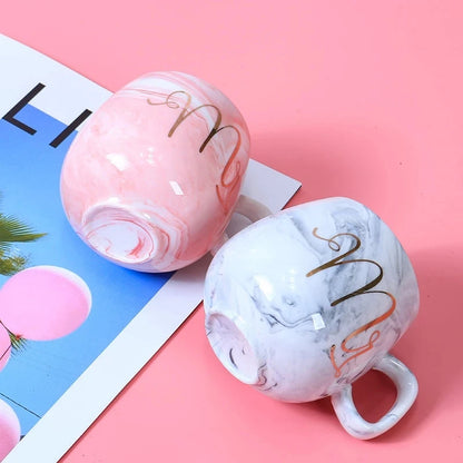 Creative Flamingo Marble Ceramic Mug