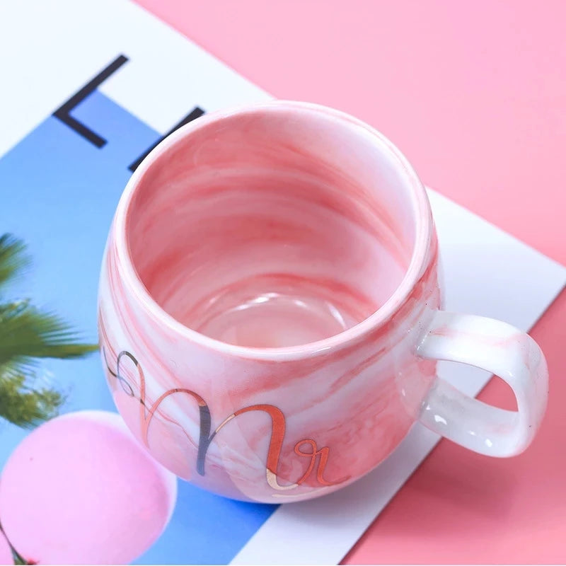 Creative Flamingo Marble Ceramic Mug