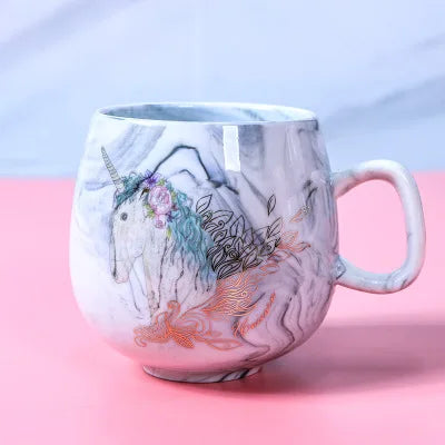 Creative Flamingo Marble Ceramic Mug