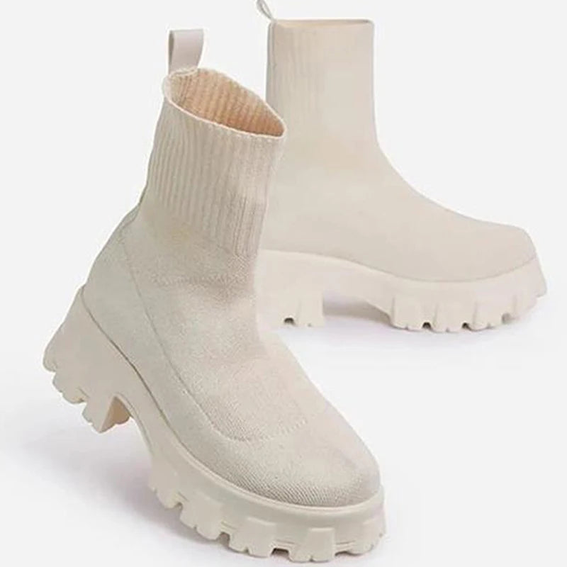 Elastic Platform Boots