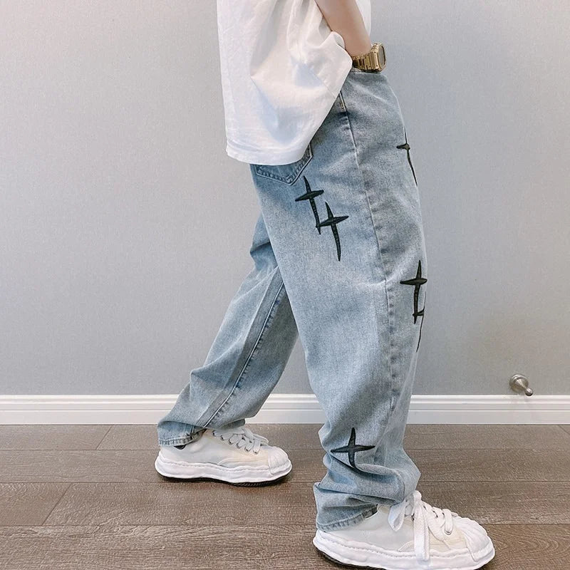 Prints Jeans Streetwear Baggy Wide Leg