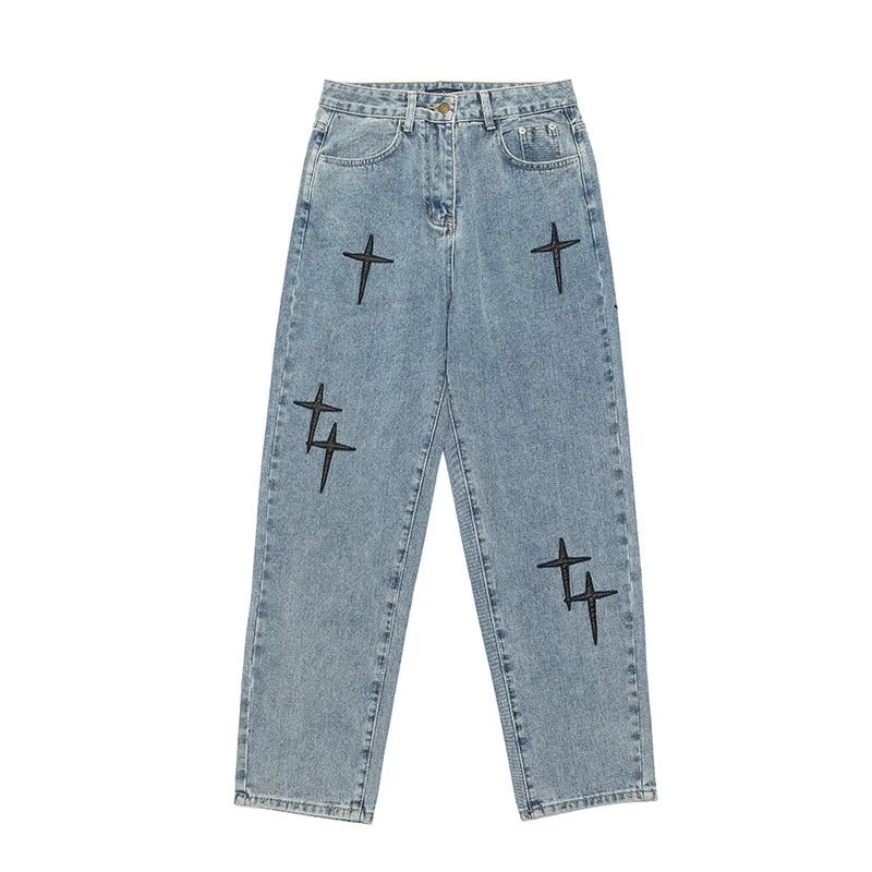 Prints Jeans Streetwear Baggy Wide Leg