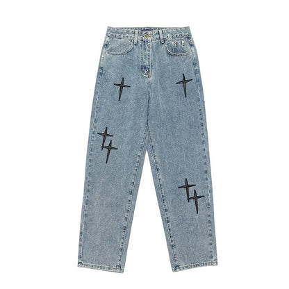 Prints Jeans Streetwear Baggy Wide Leg