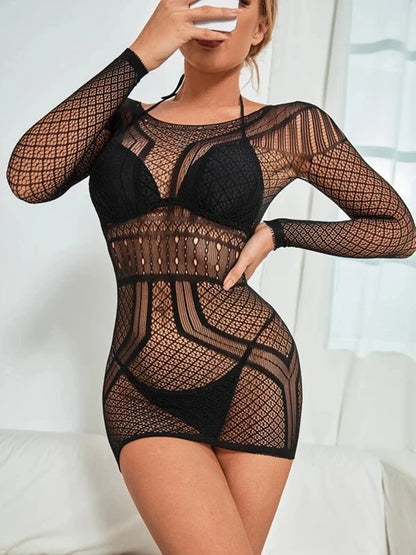 Sexy Transparent Fishnet Hollow Bodycon