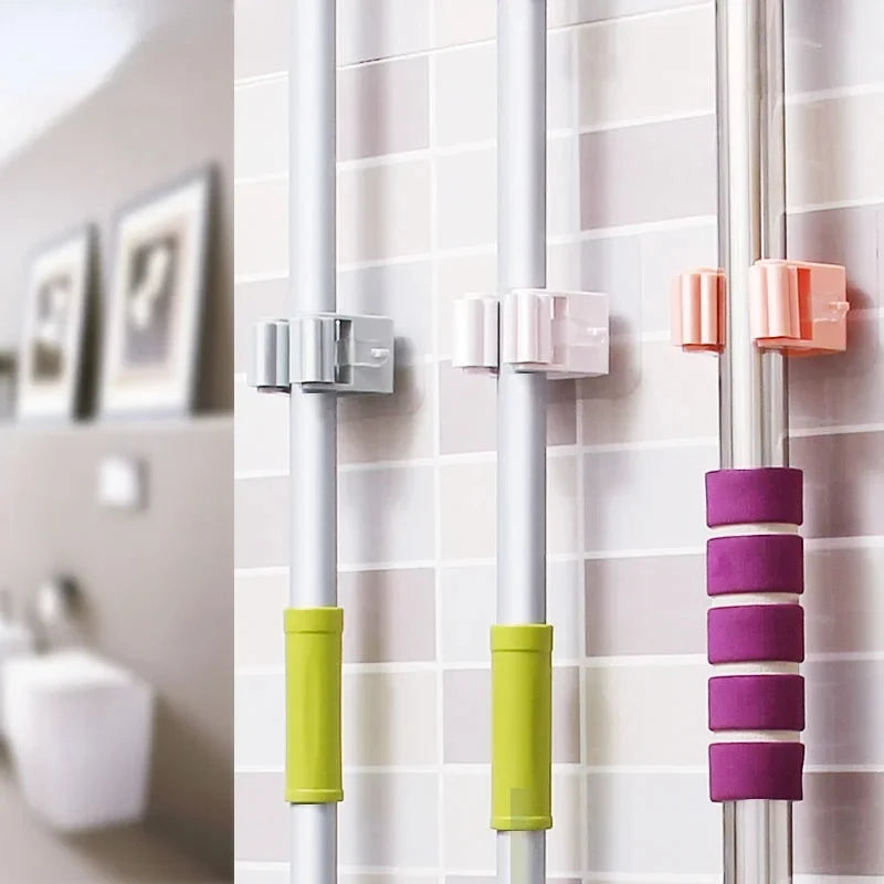 Punch-Free Wall-Mounted Mop Holder