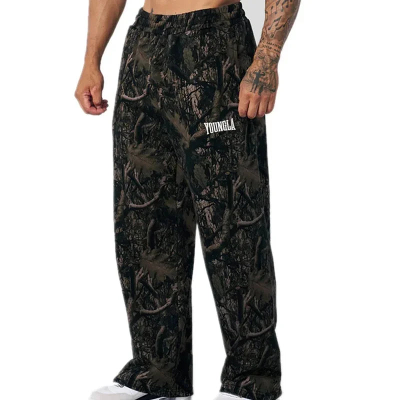 Camouflage Straight-Leg  Pants