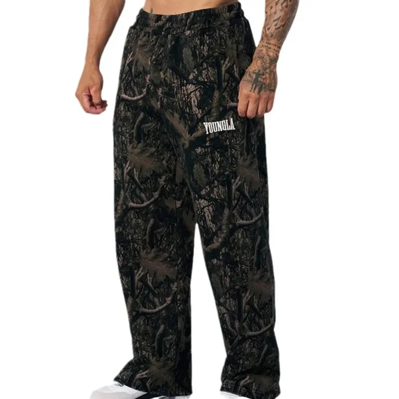 Camouflage Straight-Leg  Pants