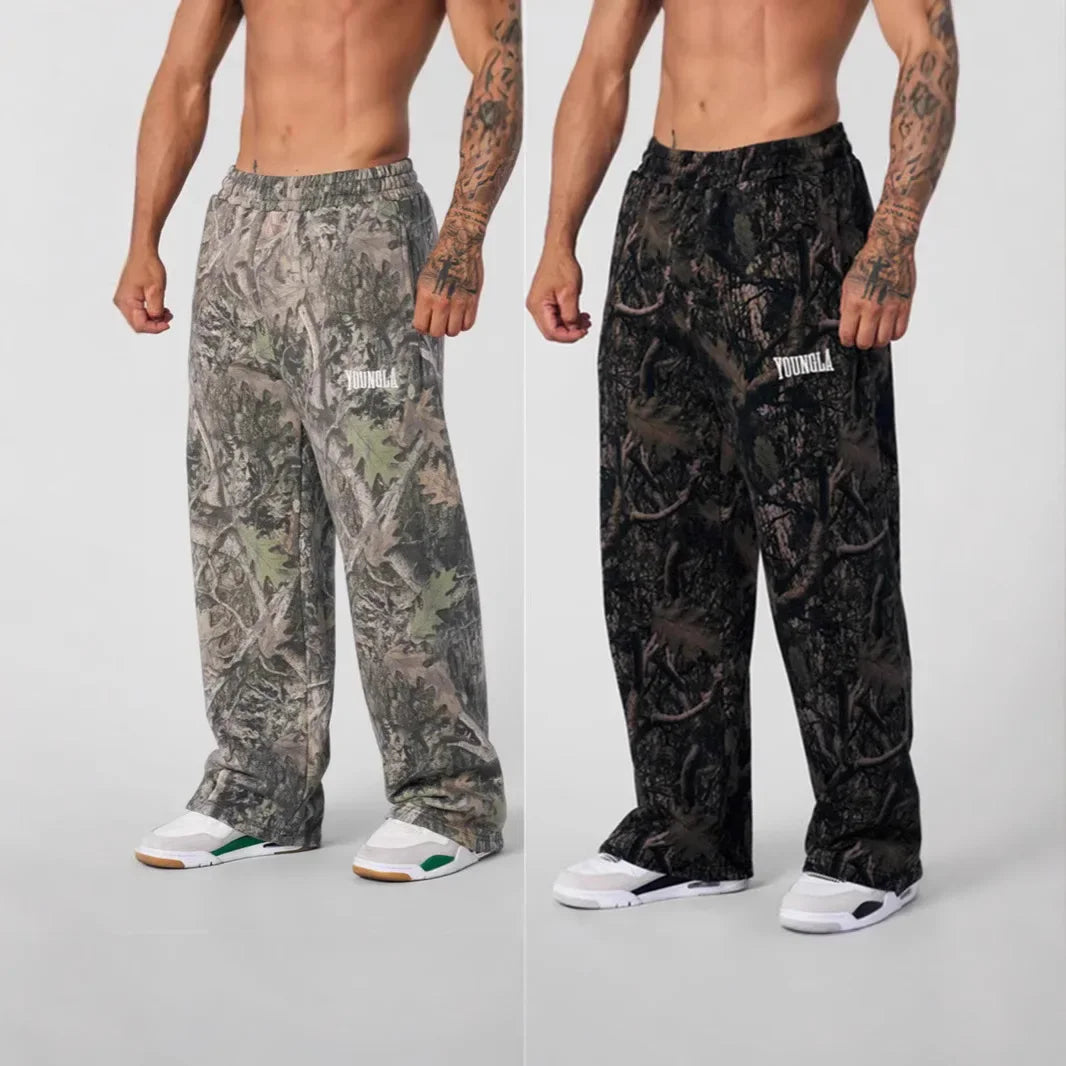 Camouflage Straight-Leg  Pants