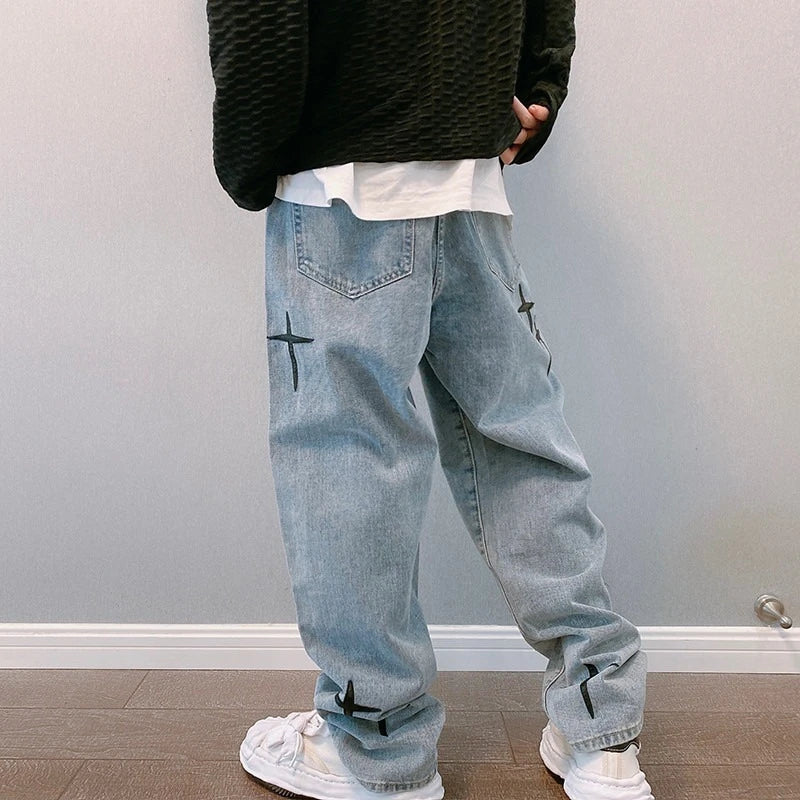 Prints Jeans Streetwear Baggy Wide Leg