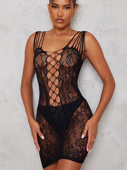 Sexy Transparent Fishnet Hollow Bodycon