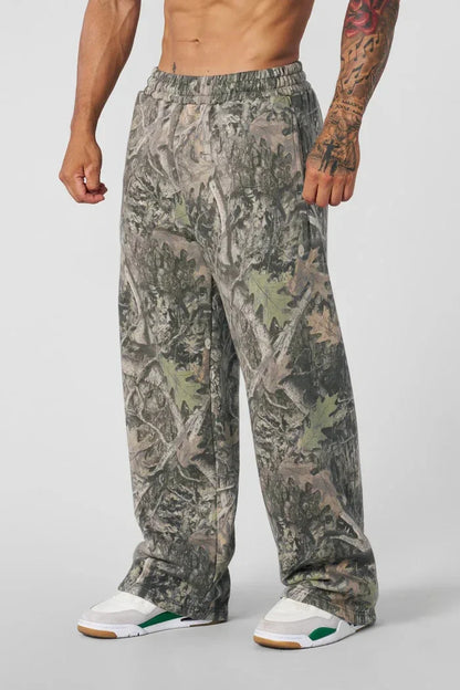 Camouflage Straight-Leg  Pants