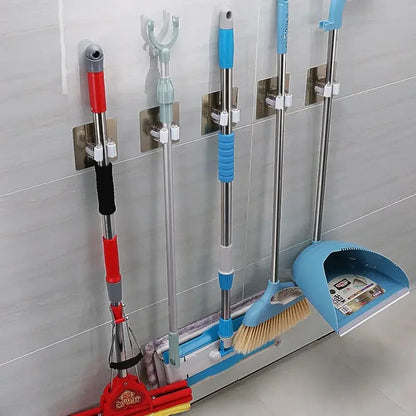 Punch-Free Wall-Mounted Mop Holder