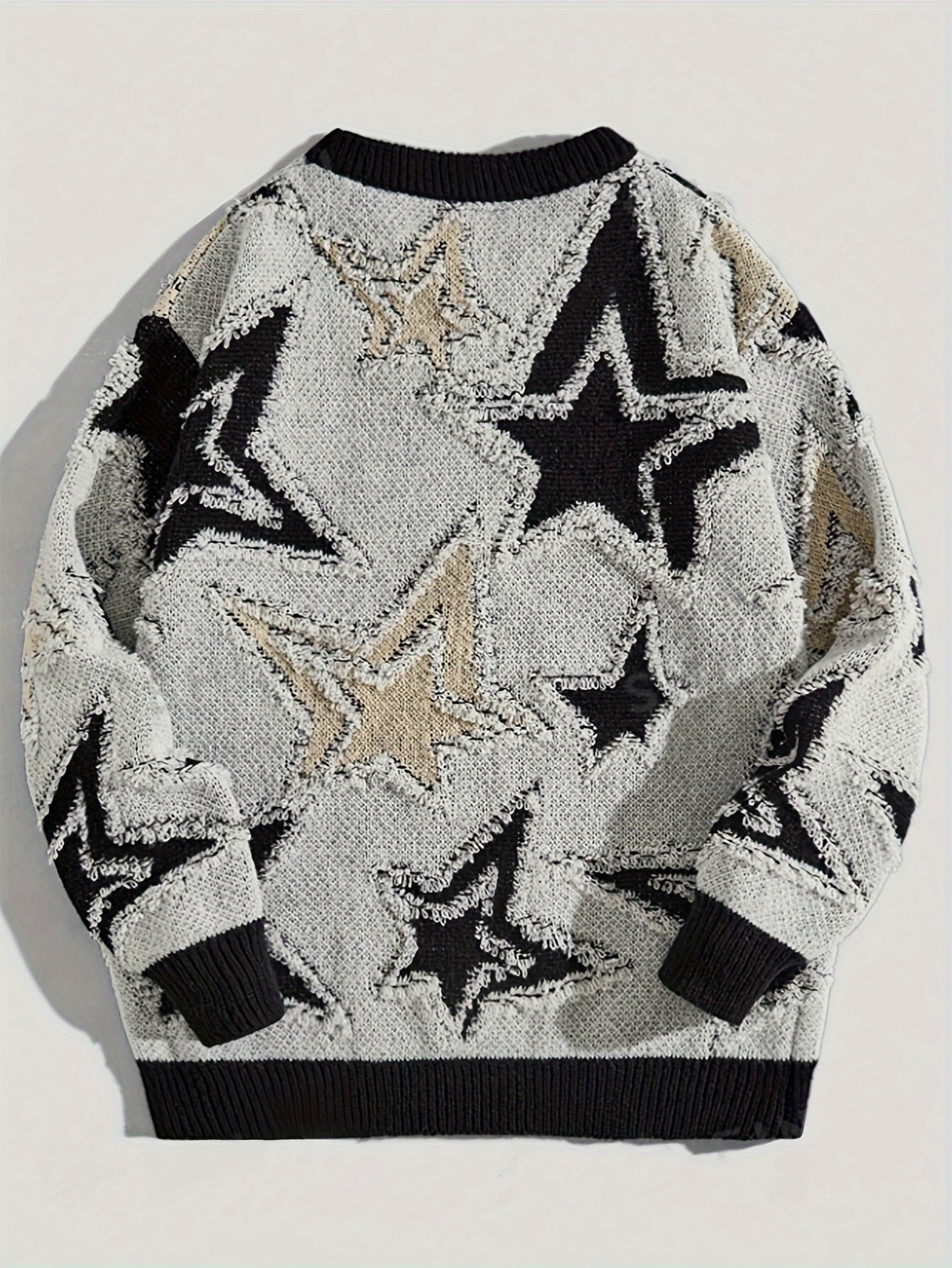 Vintage Star Pattern Viscose Sweater