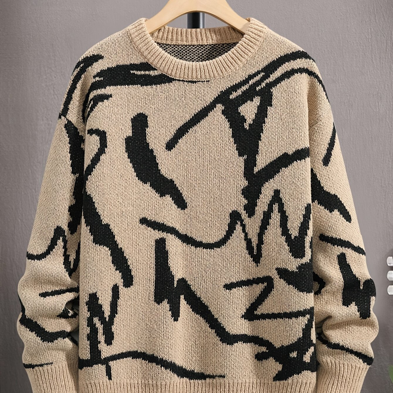 Geometric Graphic Print Knitted Pullover