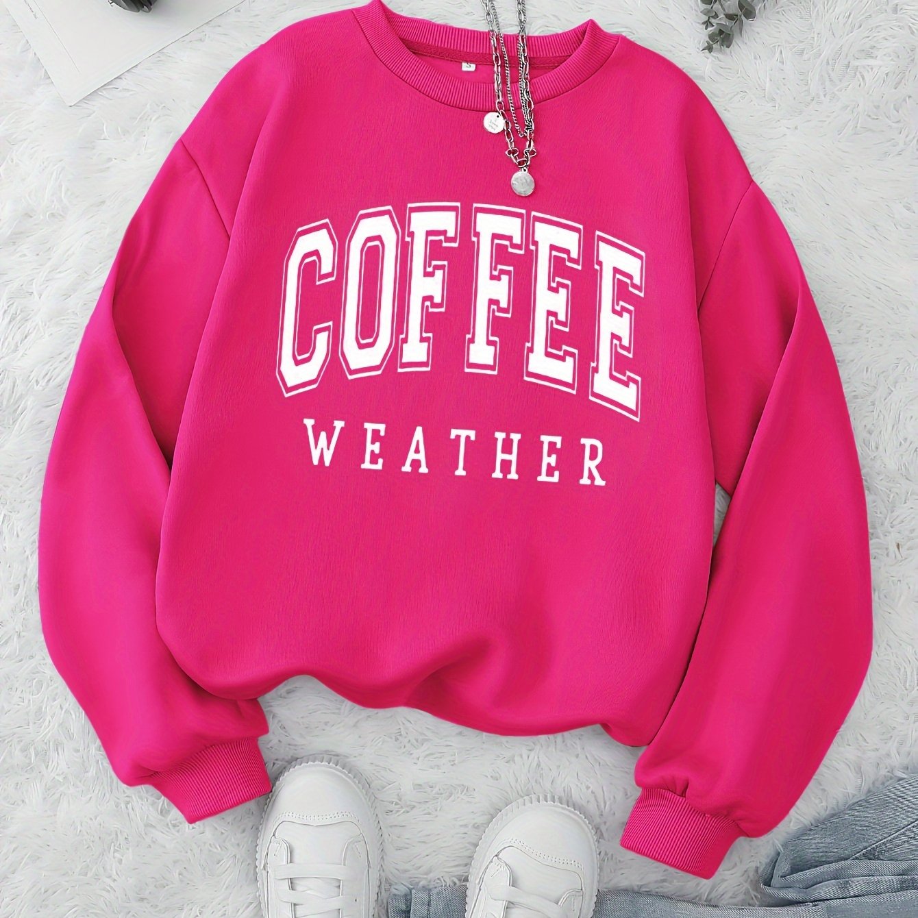 Coffee Print Pullover Sweatshirt