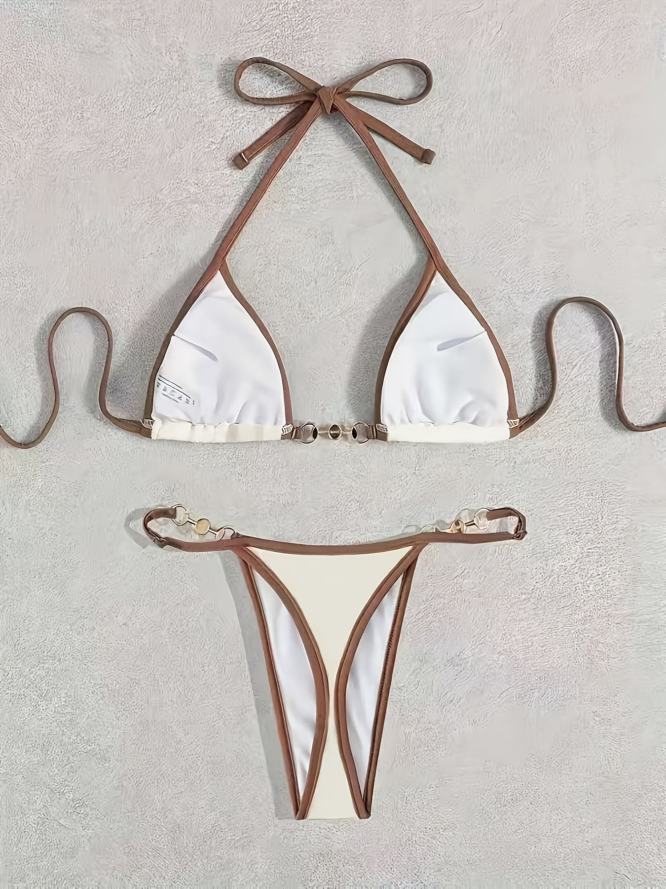 Ladies' Fashionable And Sexy Solid Color Bikini Set