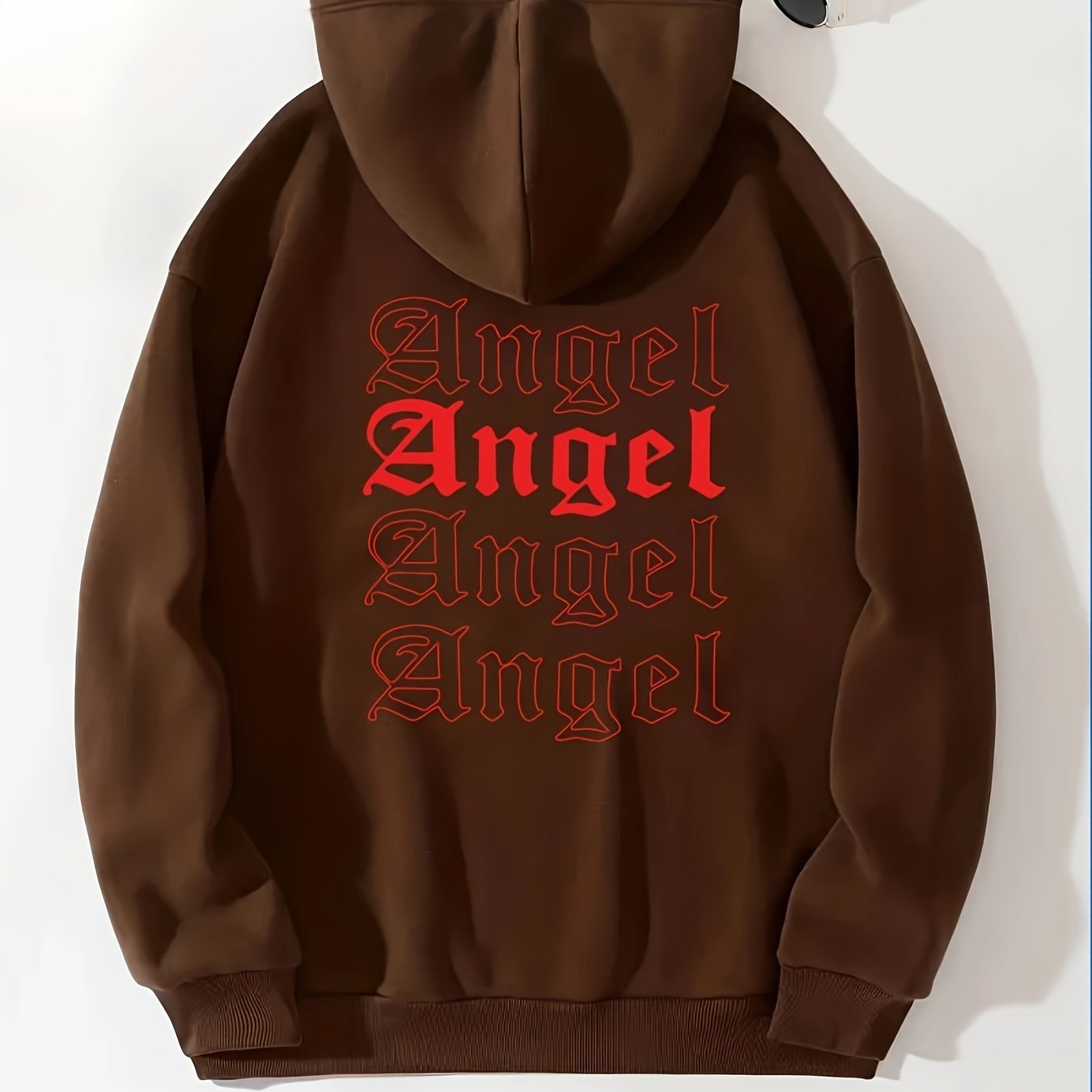 Angel Print Drawstring Hoodie