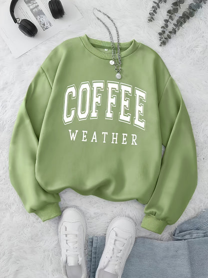 Coffee Print Pullover Sweatshirt