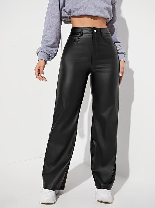 Solid Color Straight Casual Pants