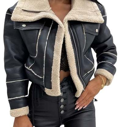 Faux Shearling Biker Jacket