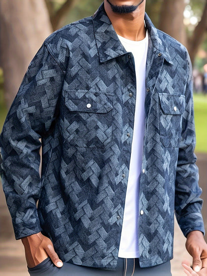 Casual Jacquard Denim Jacket