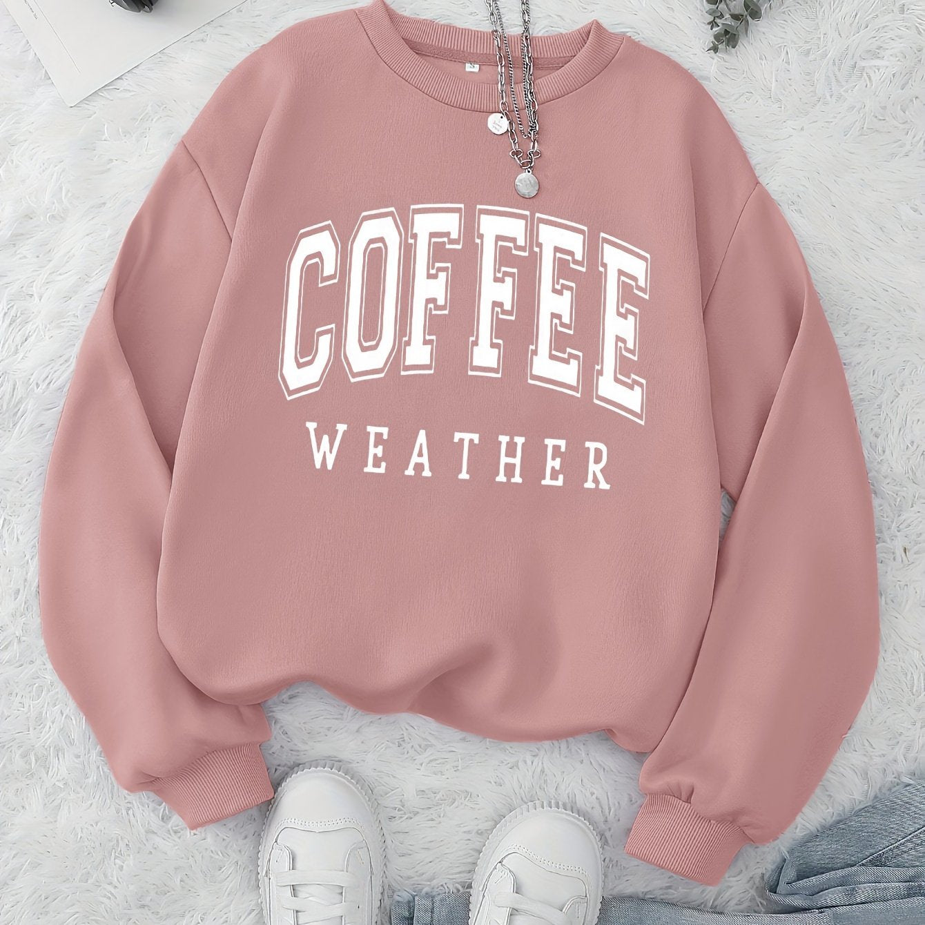 Coffee Print Pullover Sweatshirt