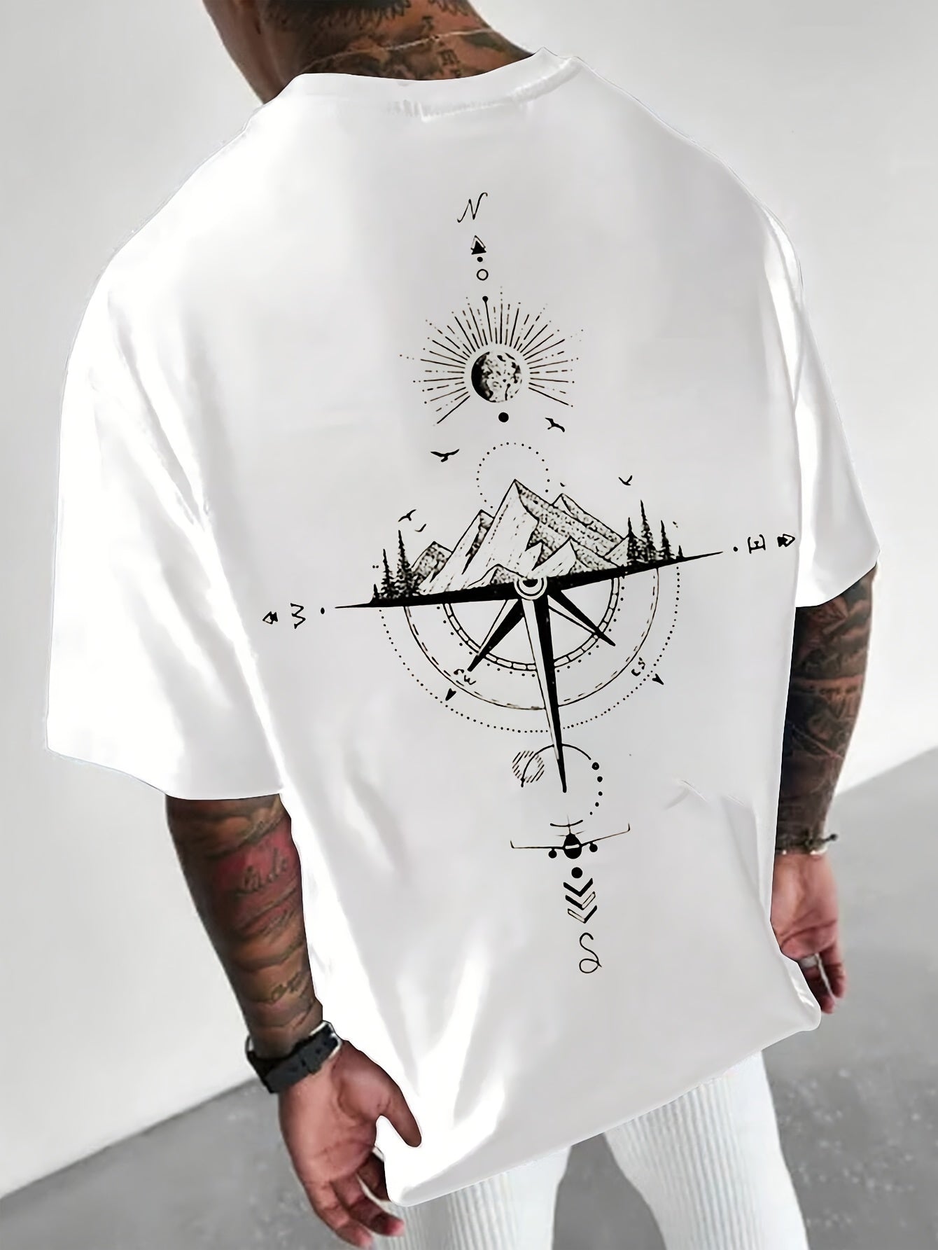 Compass Print T-Shirt