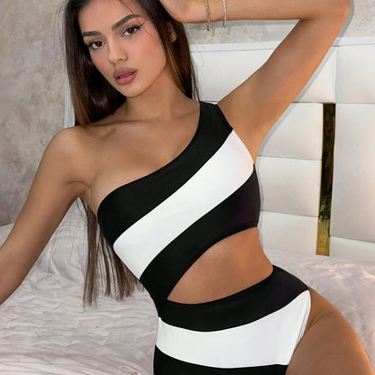 One Piece Cut Out High Waisted Swimsuit