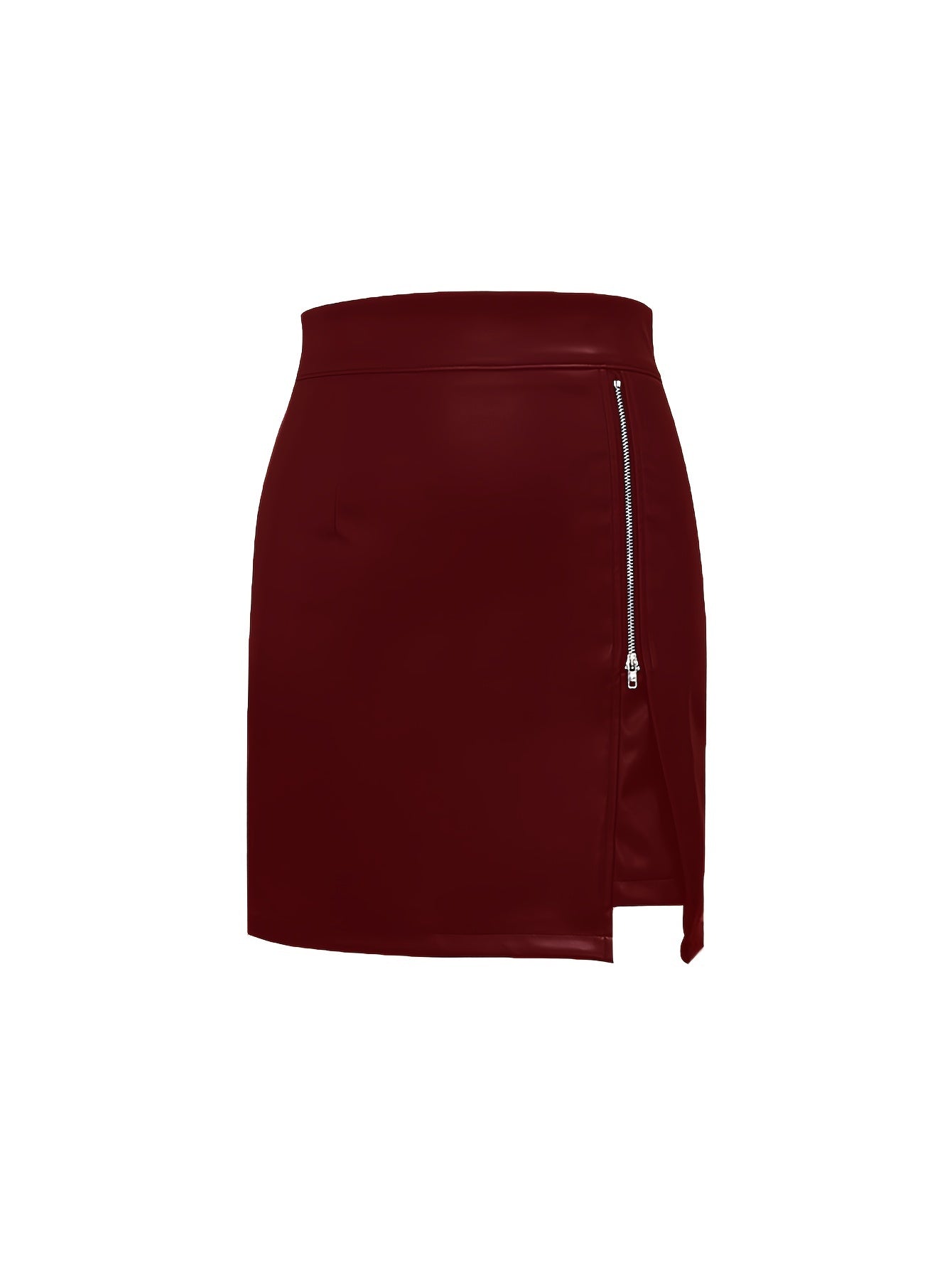 Stylish High Waist Leather Skirt