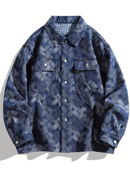 Casual Jacquard Denim Jacket