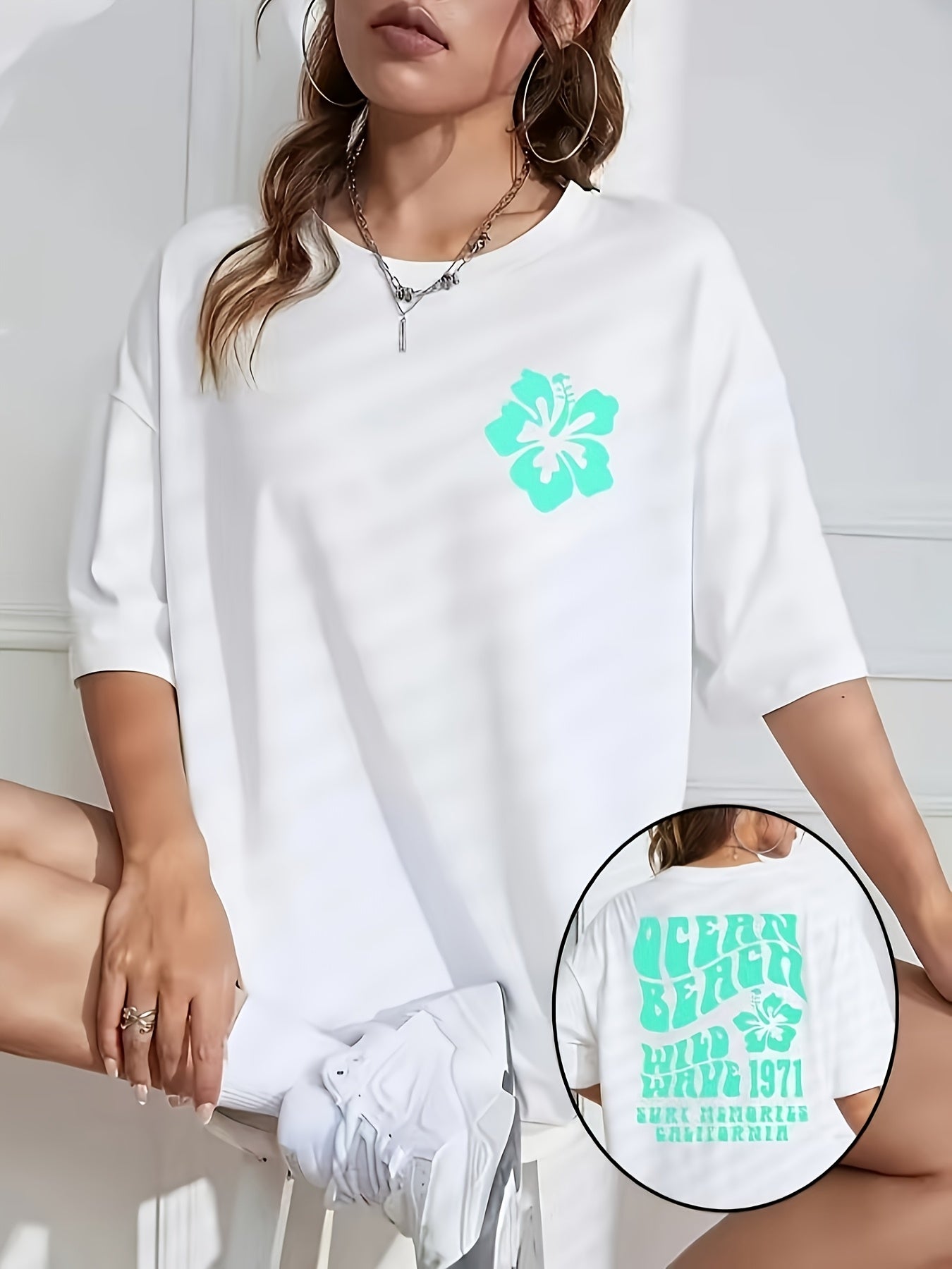 Fashionable Casual Oversized Round-Neck T-Shirt