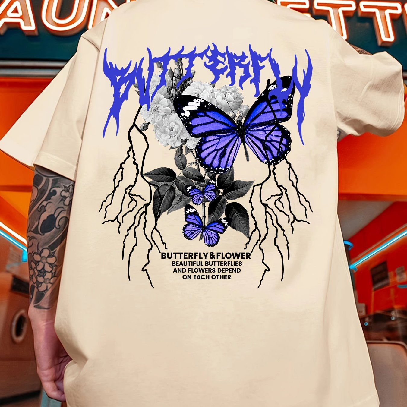 Gothic Butterfly Print T-Shirt