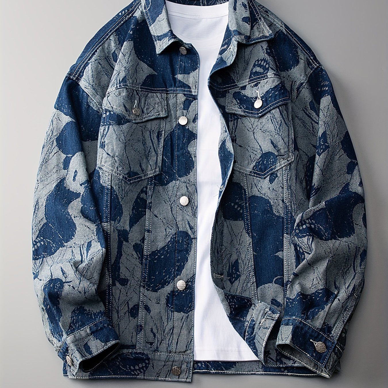 Preppy Style Animal Print Denim Jacket