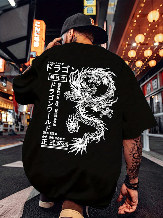 Anime Dragon Print T-Shirt