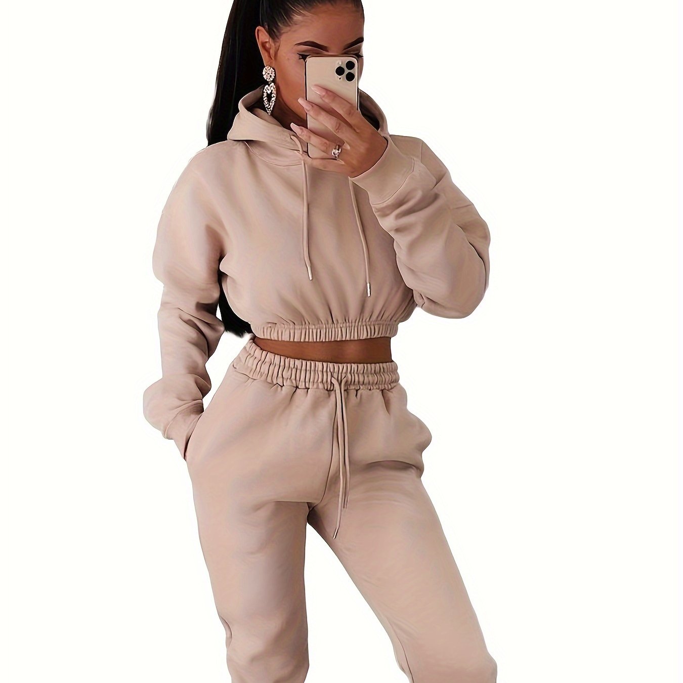 Casual Solid Two-piece Pants Set