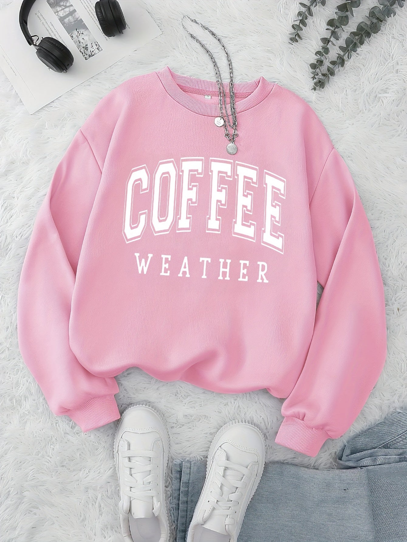 Coffee Print Pullover Sweatshirt