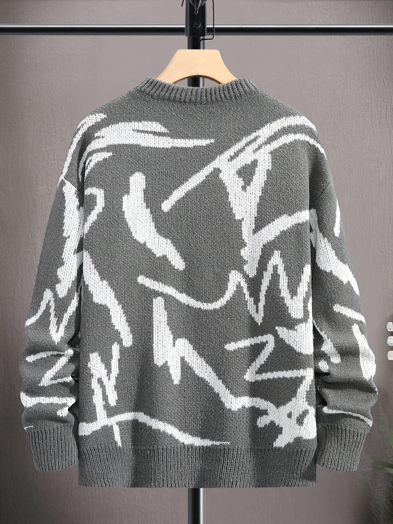 Geometric Graphic Print Knitted Pullover