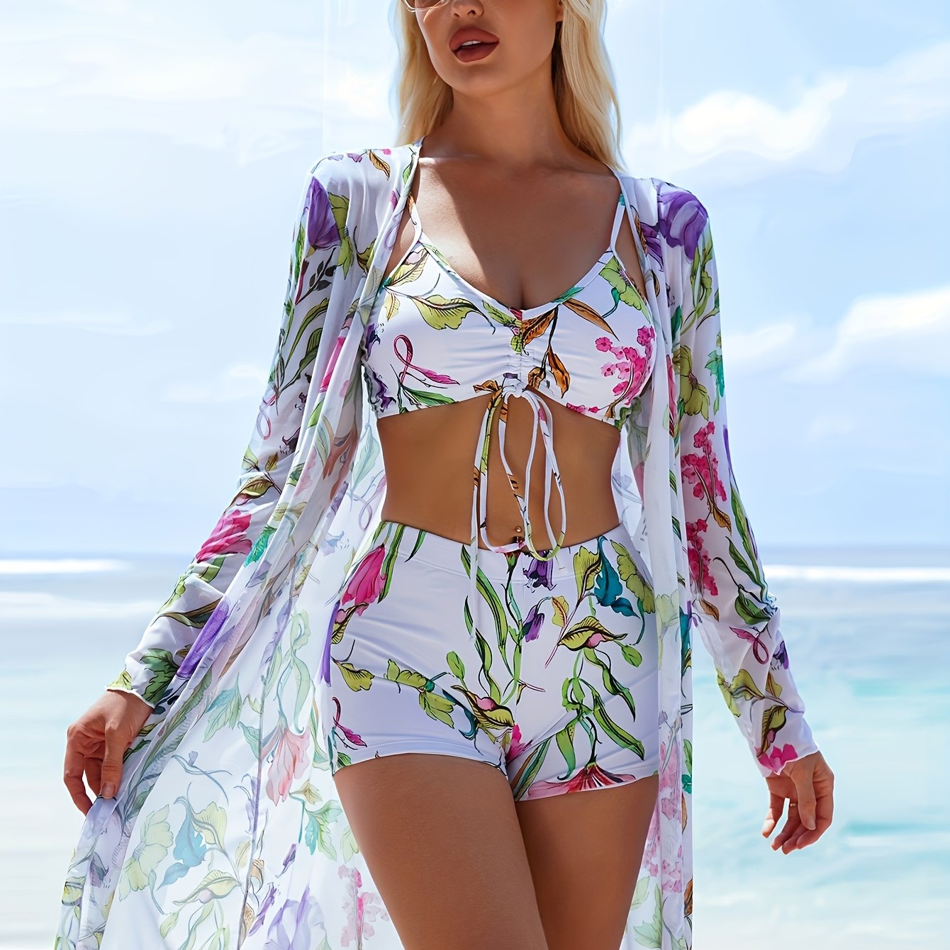 Floral Print Swimwear Set