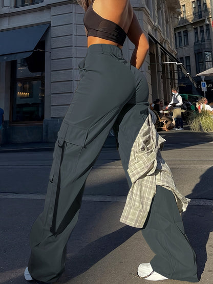 High-Waist Pink Cargo Pants