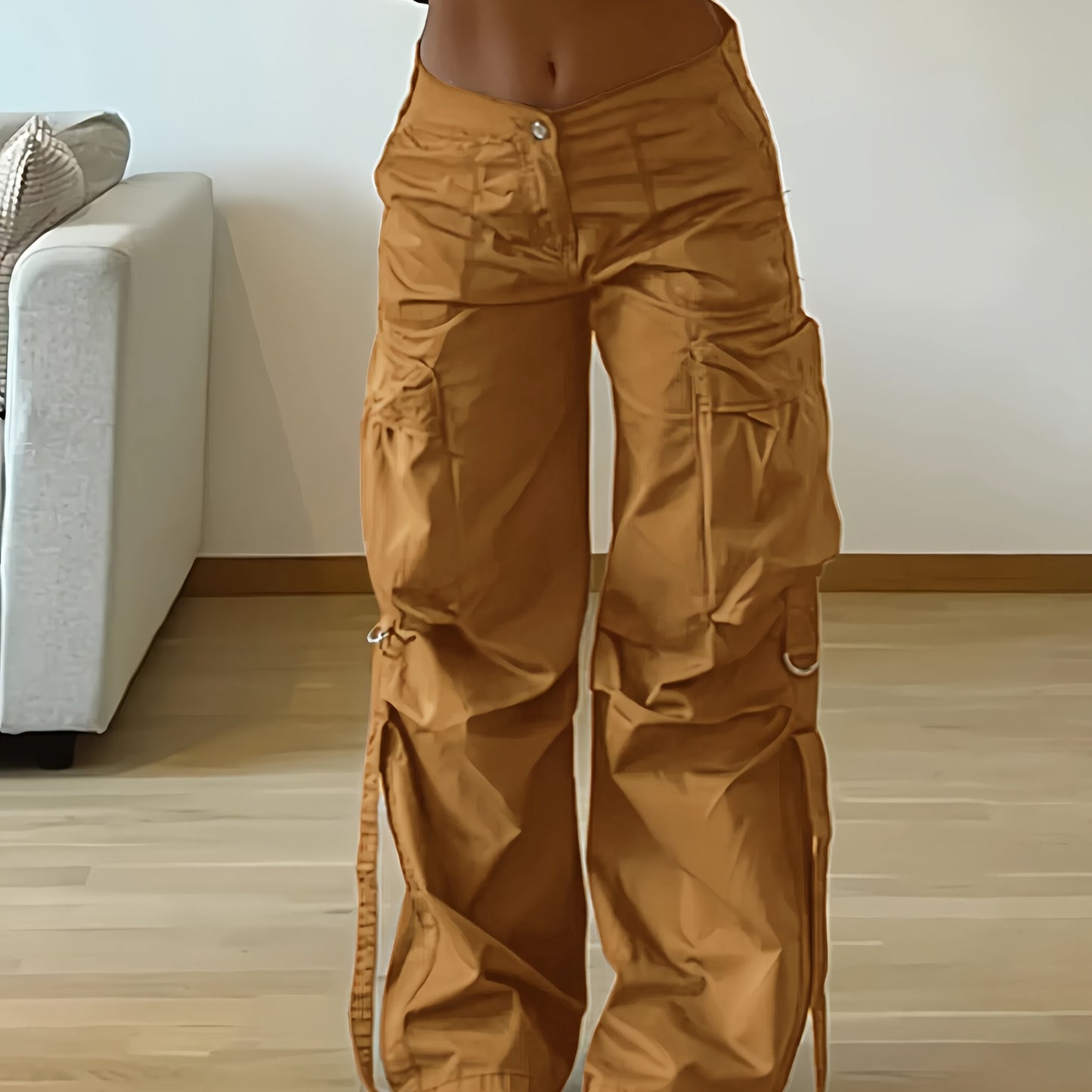 Casual Solid Color Cargo Pants