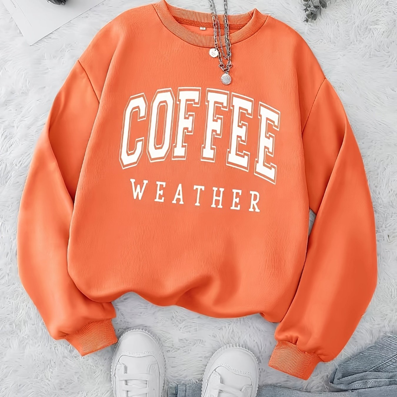 Coffee Print Pullover Sweatshirt