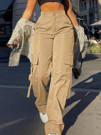 High-Waist Pink Cargo Pants