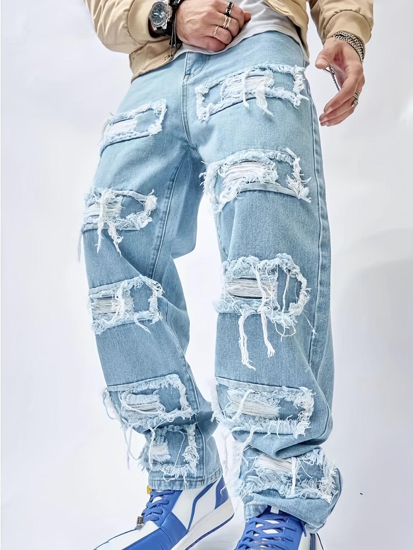 Wide Leg Ripped Jeans