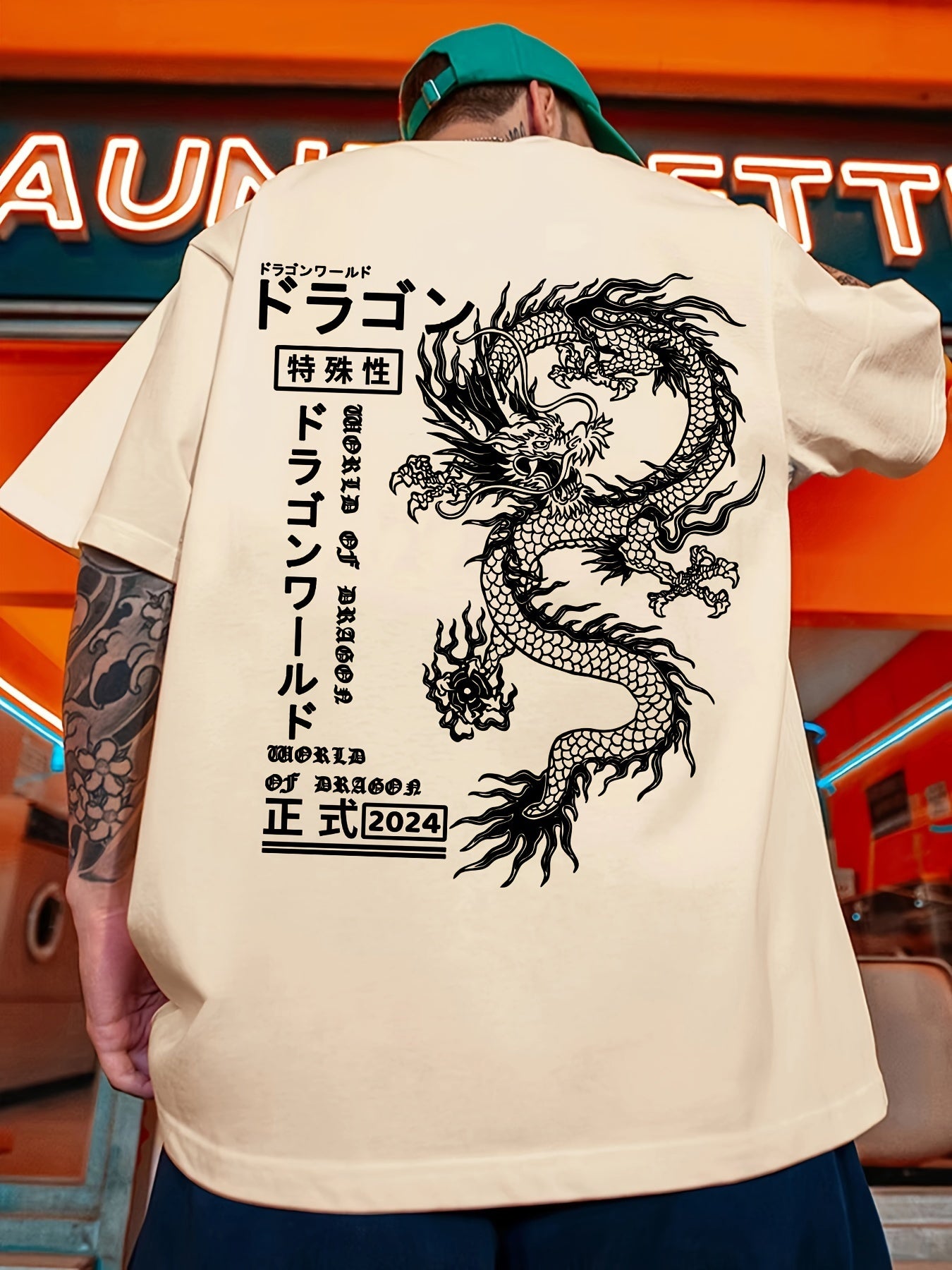 Anime Dragon Print T-Shirt