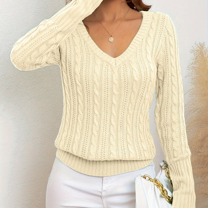 Elegant Black Cable-Knit Sweater