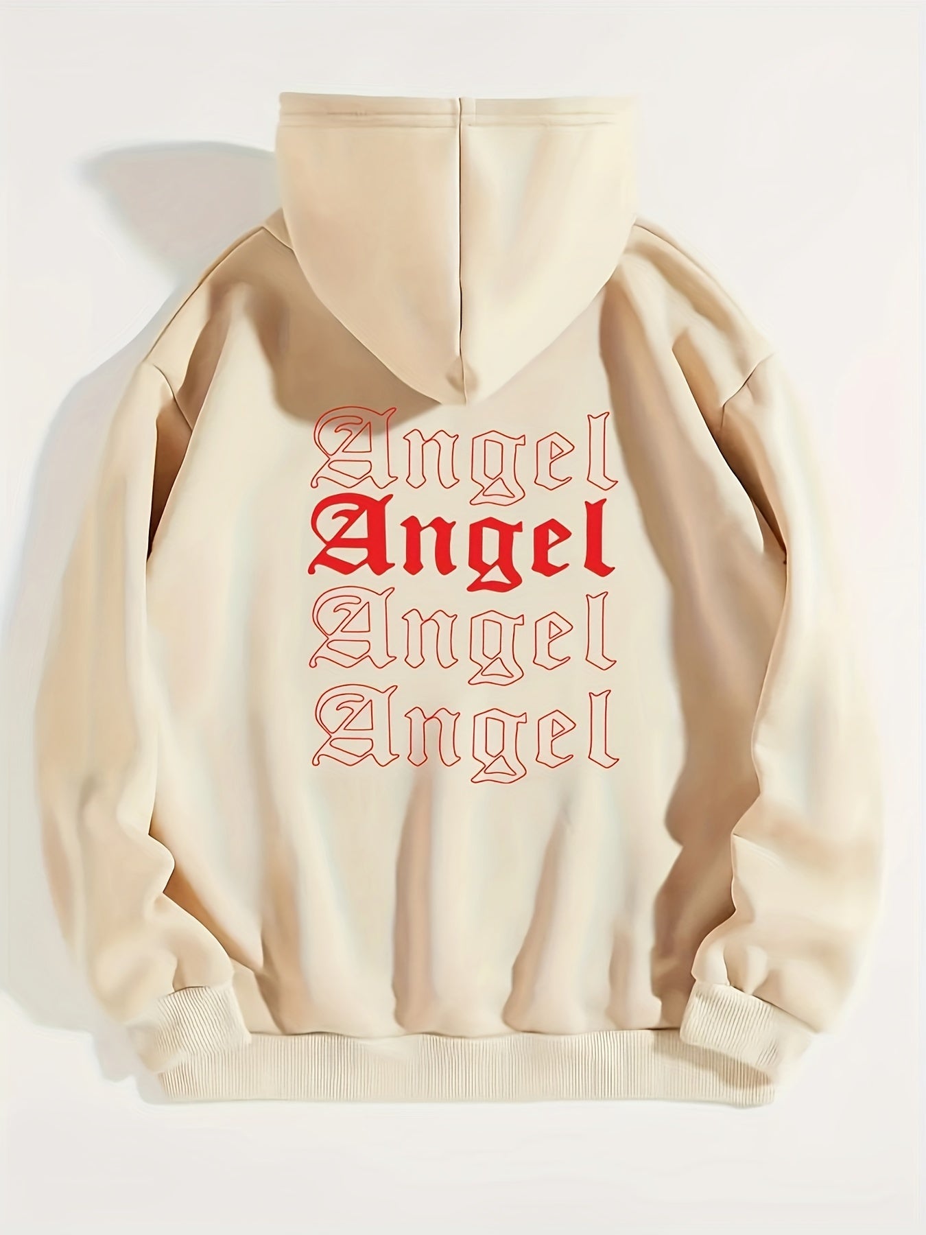 Angel Print Drawstring Hoodie