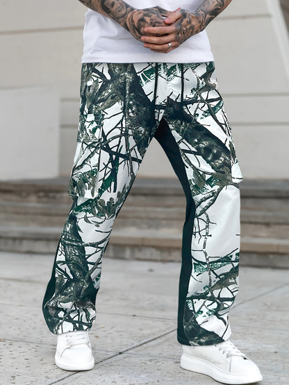 Versatile Neutral Style Patchwork Camouflage Pants